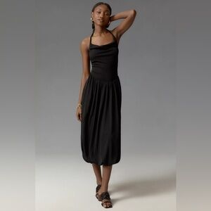 NWT Anthropologie Black Cowl Neck Bubble Hem Dress 🐾🎹